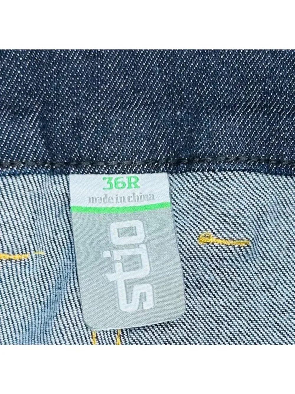 STIO 36R Men Rivet Jean Dark Denim Streetwear Work Business Casual